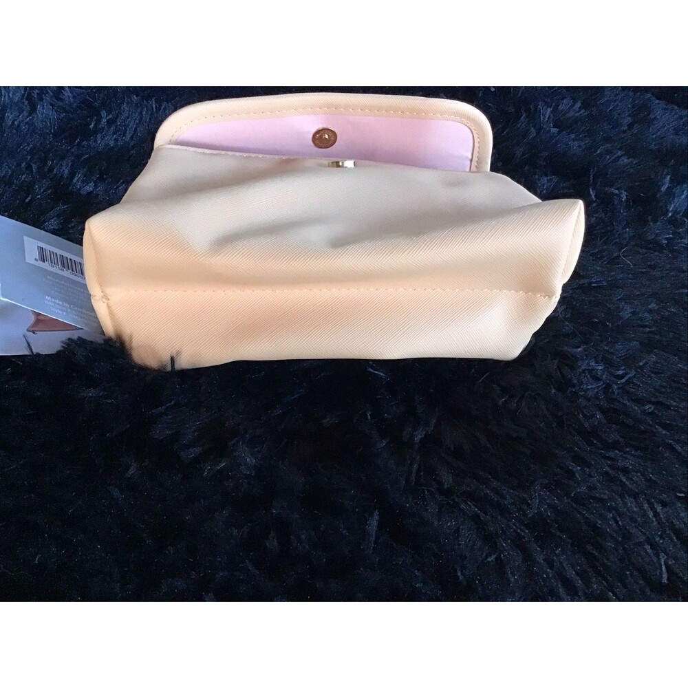 Red Stone Peach Makeup Jewelry Bag Pouch Folding Clutch Zip NWT - Picture 9 of 9